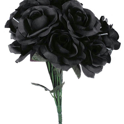 Black Rose Bouquet Black Fake Dead Flowers