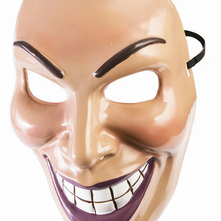 Male Evil Grin Mask Purge Half Costume Accessory PVC Mans Revenge Smile