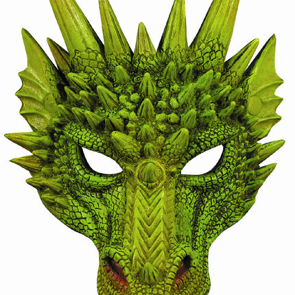 New Green Dragon Adult Dinosaur Latex Half Mask 79488