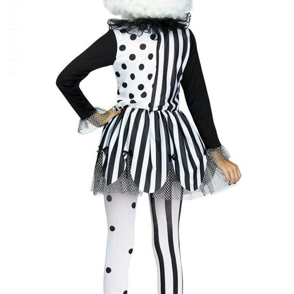 Black White Girls Killer Clown Costume Child