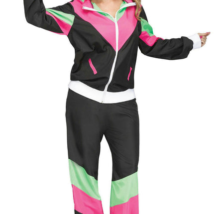 Women's 80's Retro Track Sweat Suit Adult Costume S/M 2-8