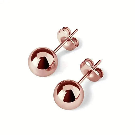 Stainless Steel Hypoallergenic Ball Shaped Stud Earrings