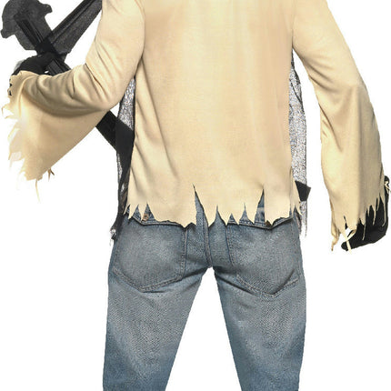 Zombie Rocker Skeleton Adult Dad Costume Bone Guitar and Mask Medium
