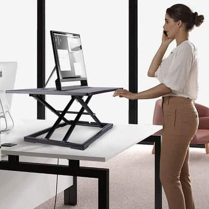 32" Height Adjustable Stand Up Desk Converter Gas Spring Desk Riser Converter Sit to Stand