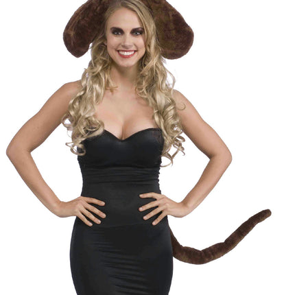 Brown Dog Ears and Tail Set Costume Kit