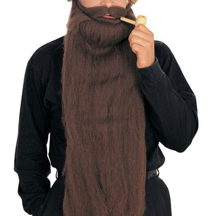 Brown Super Long Mohair Beard and Moustache Set