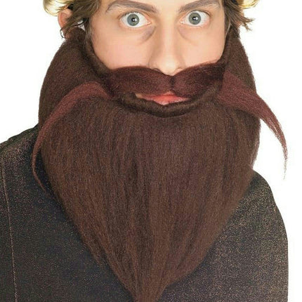Brown 8'' Beard & Mustache Set