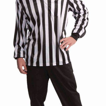 Referee Adult Black and White Costume Shirt and Hat Standard Size Adult