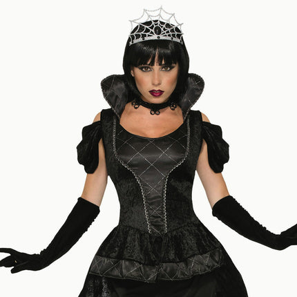 Royal Dark Queen Black Wicked Vampiress Dress Adult Costume