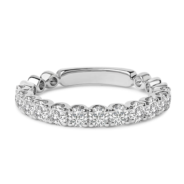 14K White Gold 1.00 Cttw Round Diamond Prong Set Wedding Band