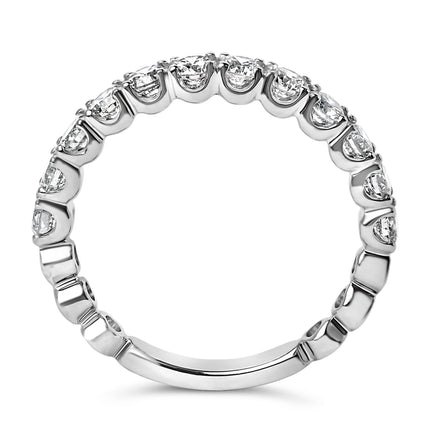14K White Gold 1.00 Cttw Round Diamond Prong Set Wedding Band