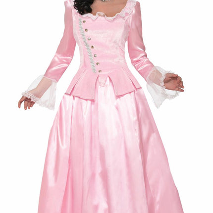 Colonial Maiden Pink Elegant Corset Adult Costume Dress