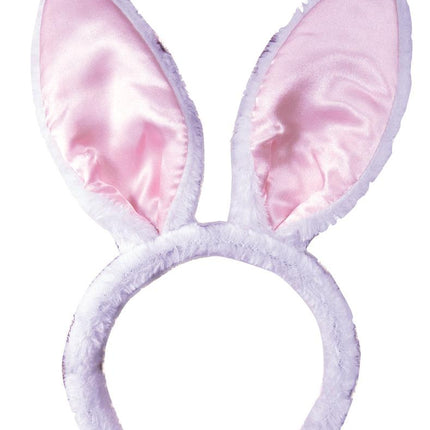 White and Pink Bunny Rabbit Easter Ears Headband Costume Accessory