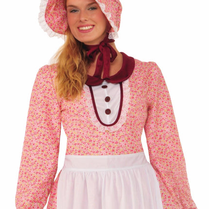 Pioneer Woman Dress and Bonnet Adult Costume