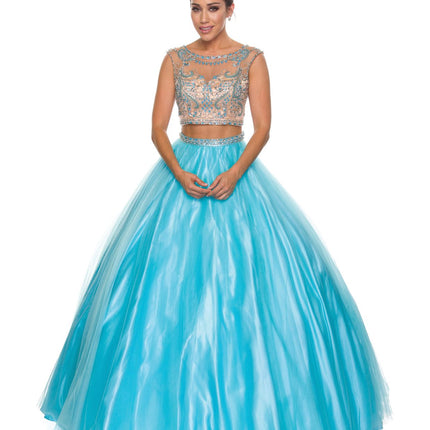 Juliet 338 Quinceanera Dress 2-Piece Bateau Neckline Cap Sleeve