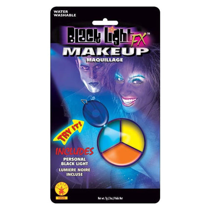Blacklight Makeup Tri-Color Palette Colors Blue Yellow Orange