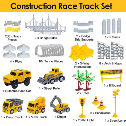 340-Piece: Construction Race Track Toy Set