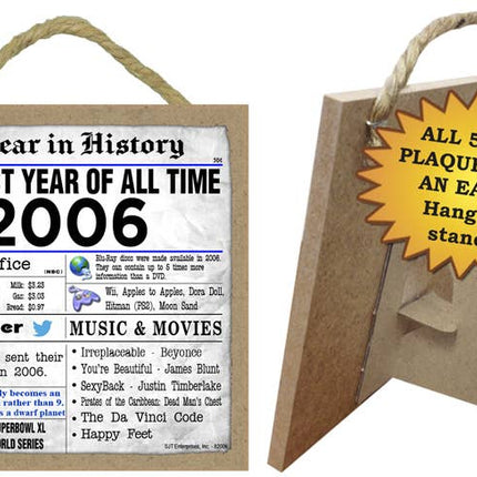 2006 A Year in History Plaques 5" x 5" wood plaque/sign