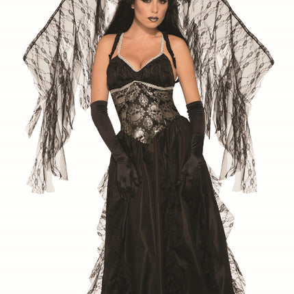 Fallen Black Angel Adult Gothic Costume Dress