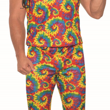 Tie Dye Far Out Hippie Unisex Adult Shirt and Pants Costume