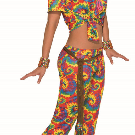 Tie Dye Far Out Hippie Unisex Adult Shirt and Pants Costume