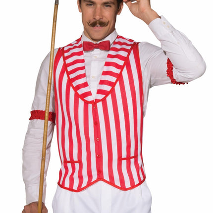 Barber Shop Quartet Red and White Striped Costume Vest Standard Size