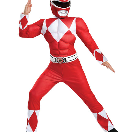 Red Power Ranger Classic Muscle Child Costume Size Medium 7-10