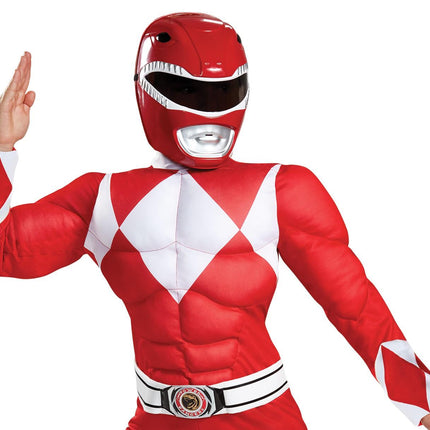 Red Power Ranger Classic Muscle Child Costume Size Medium 7-10