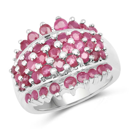 2.70 Carat Genuine Ruby .925 Sterling Silver Ring