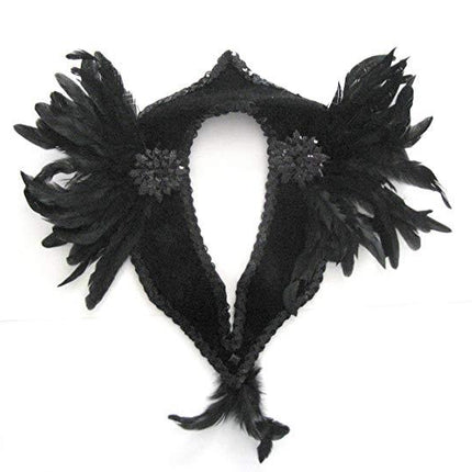 Black Feathered Raven Collar Costume Accessory