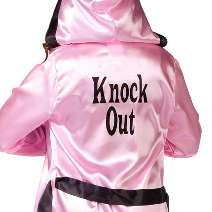 Knockout! Pink Boxer Robe & Boxing Gloves Adult Costume Set