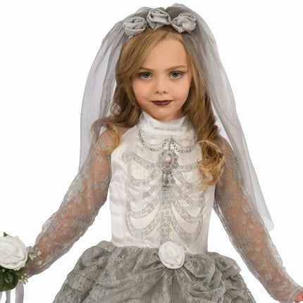 Forum Skeleton Bride Girl Child Costume Size Large 12-14