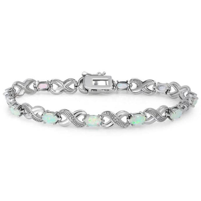 3.55 CTW Genuine Opal "X's and O's" Opal Bracelet By MUIBLU Gems