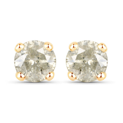 1.16 Carat Genuine LB Diamond 14K Yellow Gold Earrings