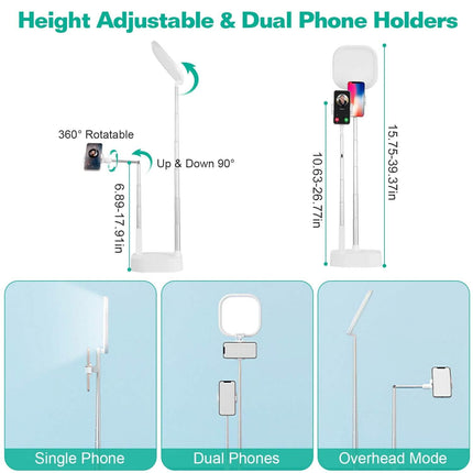 360° Rotatable Dual Phone Holder with Rechargeable Wireless Remote V8