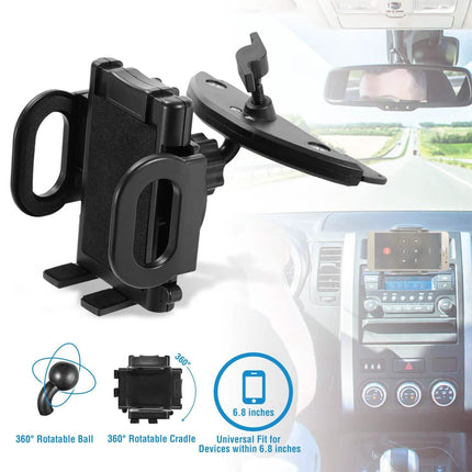 360° Universal CD Slot Car Phone Mount