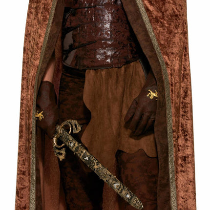 Faux Fur Trimmed Brown Adult Medieval Costume Cape