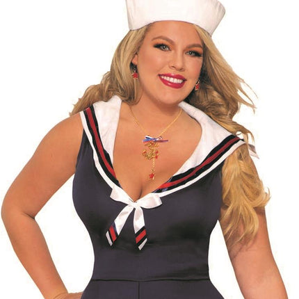 Sexy Ahoy Lady Navy Blue Women's Sailor Halloween Costume Plus