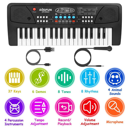 37 Keys Digital Music Electronic Keyboard Instrument with Microphone
