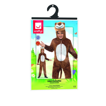 Lion Jumpsuit With Attached Hood Child Jungle Costume Medium