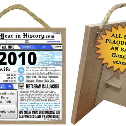 2010 A Year in History Plaques 5" x 5" wood plaque/sign