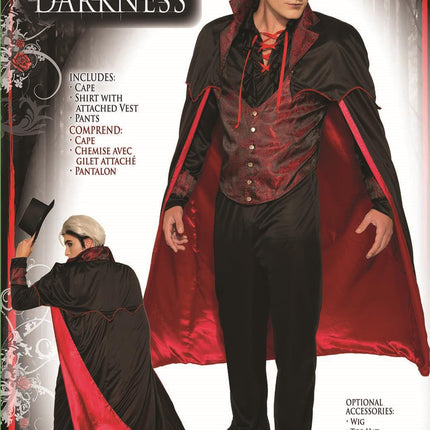 Count Darkness Red and Black Modern Vampire Costume