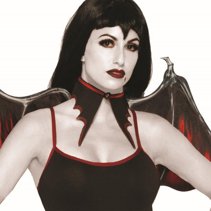 Vampire Red and Black Bat Collar Vampiress Choker