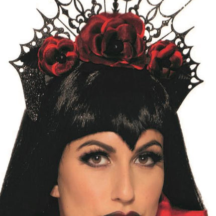 Gothic Flower Vampire Rose Headband Crown Costume Accessory