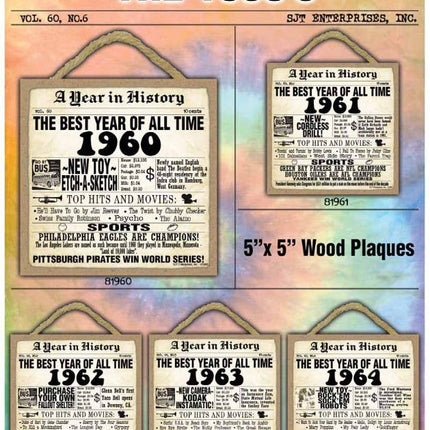 2005 A Year in History Plaques 5" x 5" wood plaque/sign
