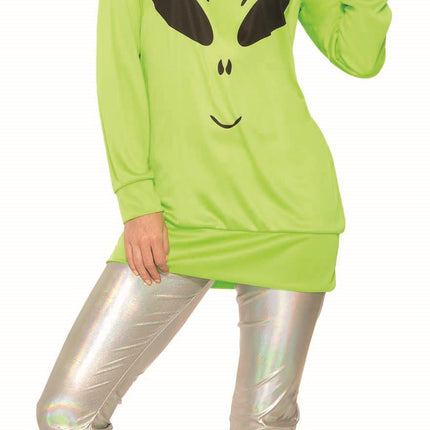Spaced Out Green Alien Shirt and Leggings Adult Costume