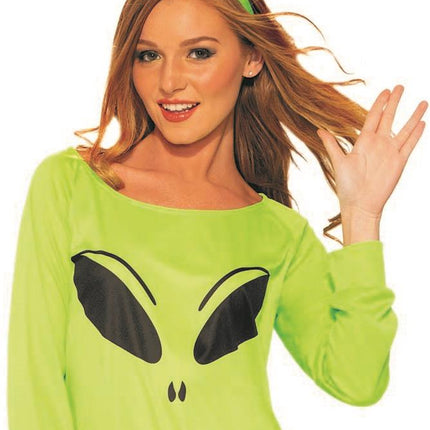 Spaced Out Green Alien Shirt and Leggings Adult Costume