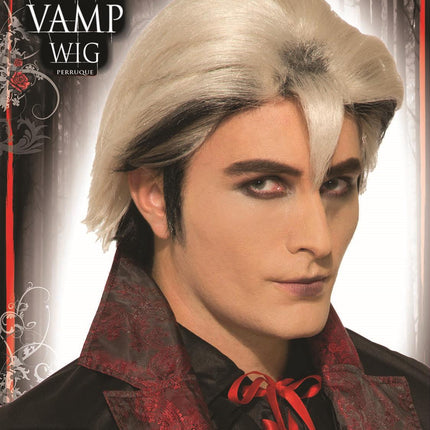 Gothic Rebel Vampire Black and Silver Long Edward Vampire Wig