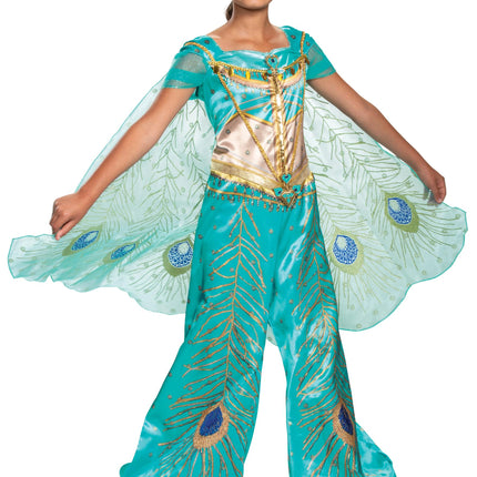 Jasmine Teal Aladdin Live Action Deluxe Child Girl Costume XS 3T-4T