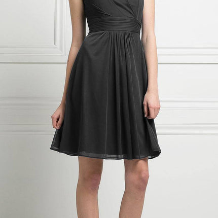 CLEARANCE - Cinderella Divine 3832 Chiffon Sweetheart Neckline Short Dress (Size S)